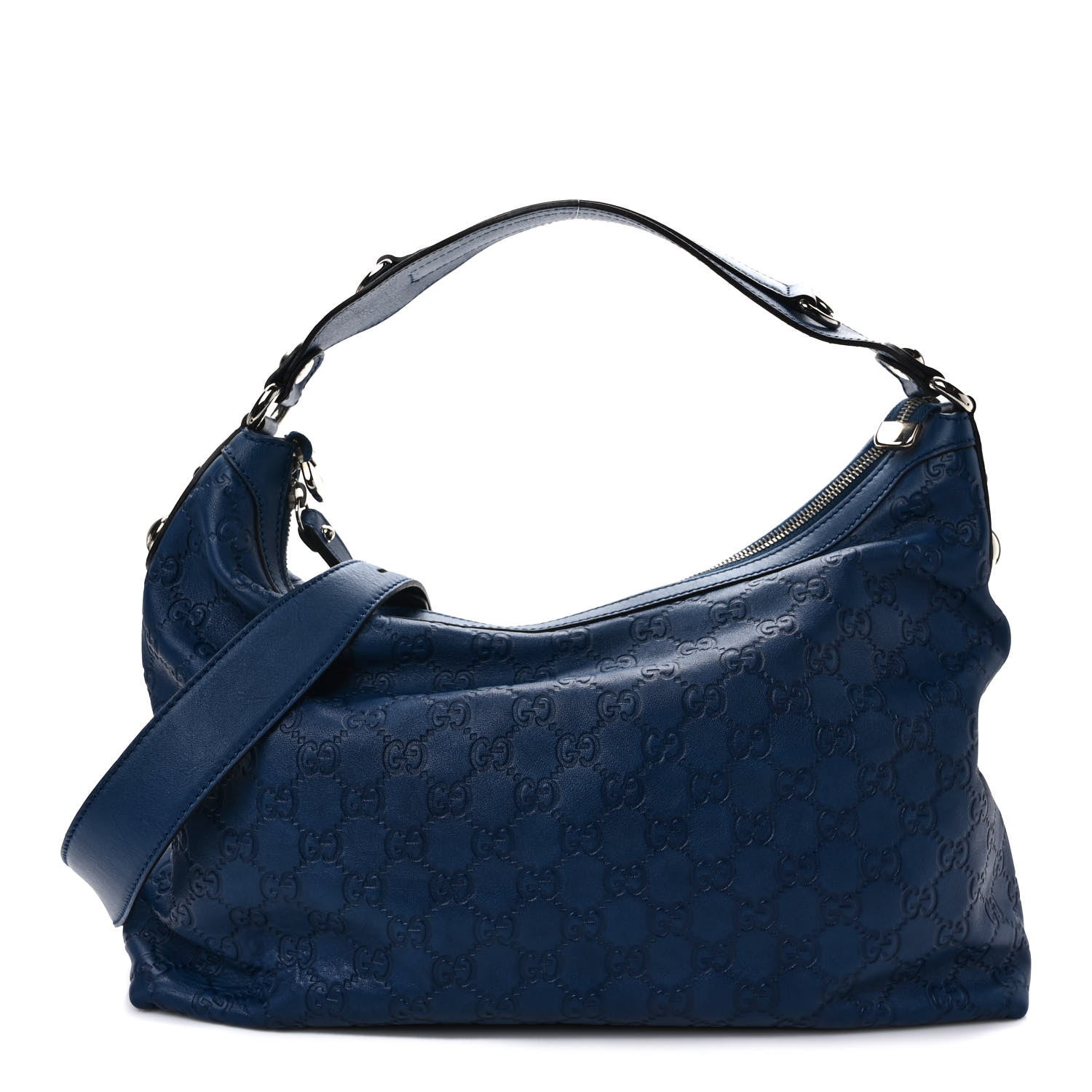 Gucci Guccissima Medium Icon Bit Hobo Blue 1 of 9