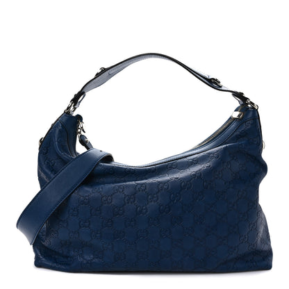 Gucci Guccissima Medium Icon Bit Hobo Blue 1 of 9