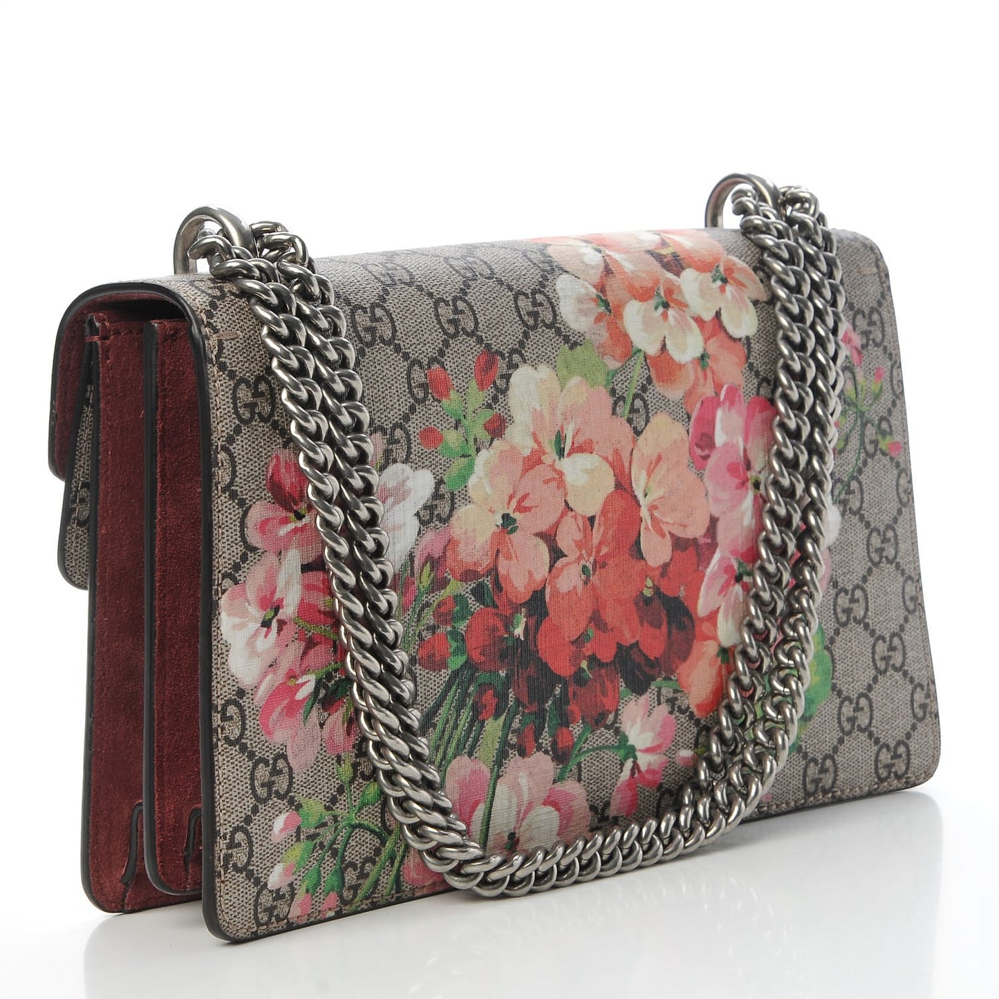 GG Supreme Monogram Blooms Small Dionysus Shoulder Bag Beige Multicolor Dry Rose