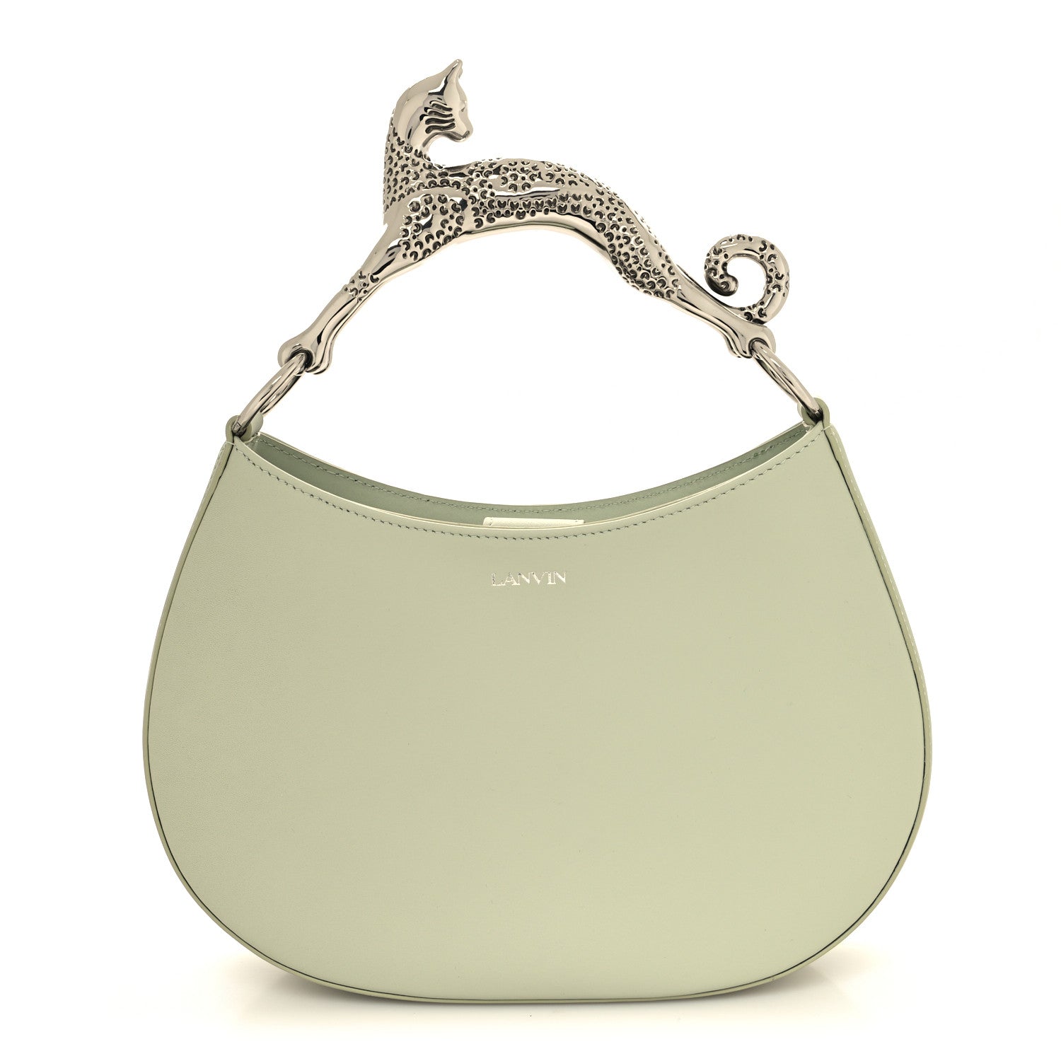 Lanvin Matte Calfskin Cat Hobo Sage 1 of 8