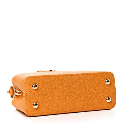 Louis Vuitton Taurillon Mini Capucines Sunbeam Yellow 3 of 11