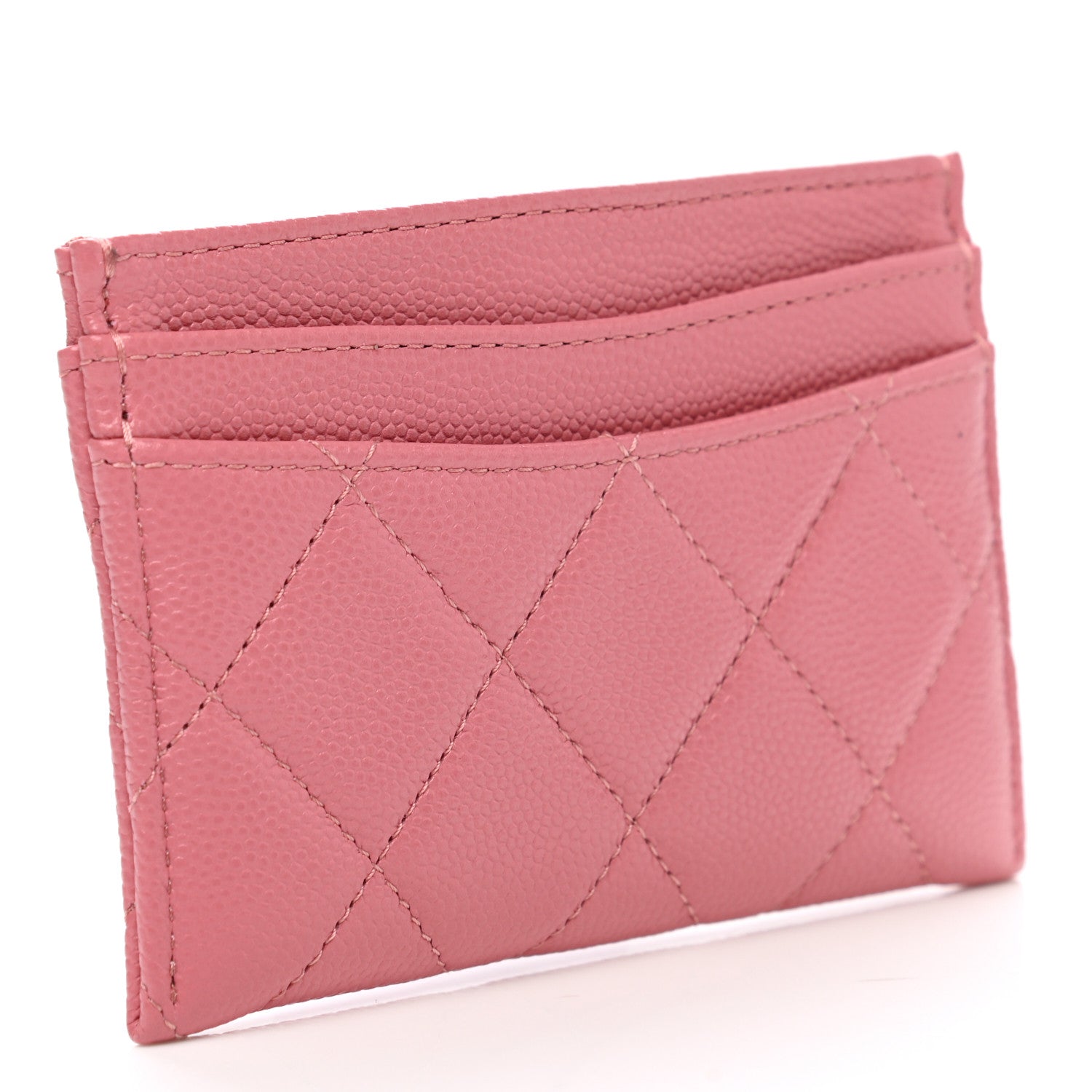 Chanel Caviar Quilted Card Holder Dark Pink 3 of 9