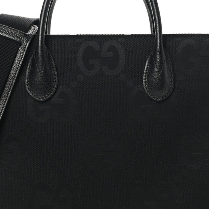 Gucci Monogram Jumbo GG Textured Dollar Calfskin Tote Bag Black 8 of 10