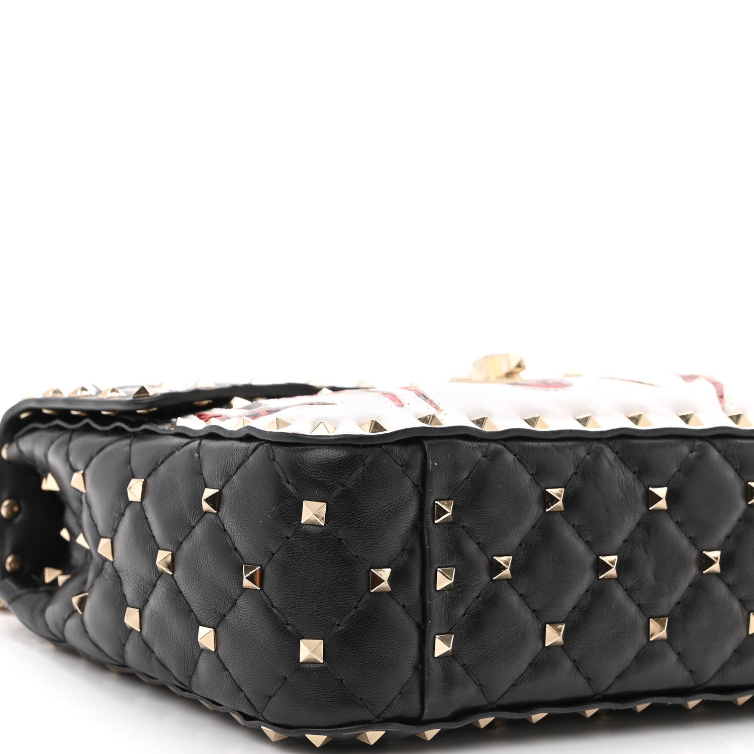 Valentino Garavani Lambskin Ayers Flames Medium Rockstud Spike Shoulder Bag Black 8 of 9