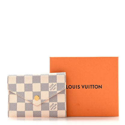 Louis Vuitton Damier Azur Victorine Wallet Rose Ballerine 7 of 7