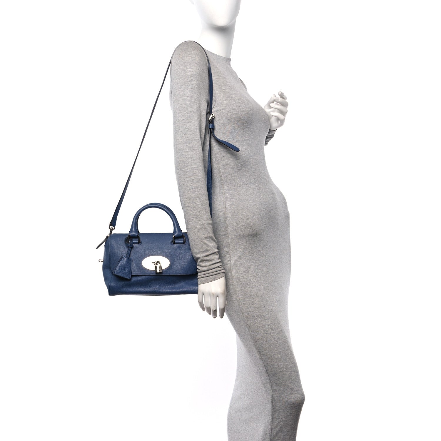 Mulberry Grainy Leather Small Del Rey Satchel Slate Blue 2 of 8