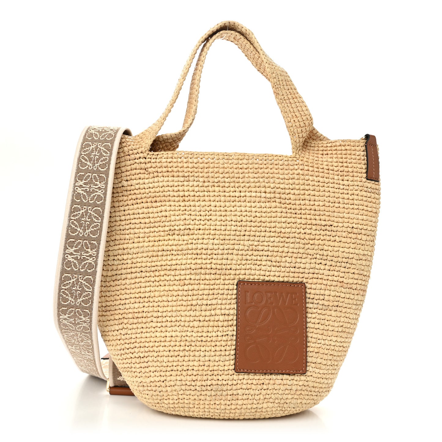 Raffia Mini Slit Tote Bag Natural Tan
