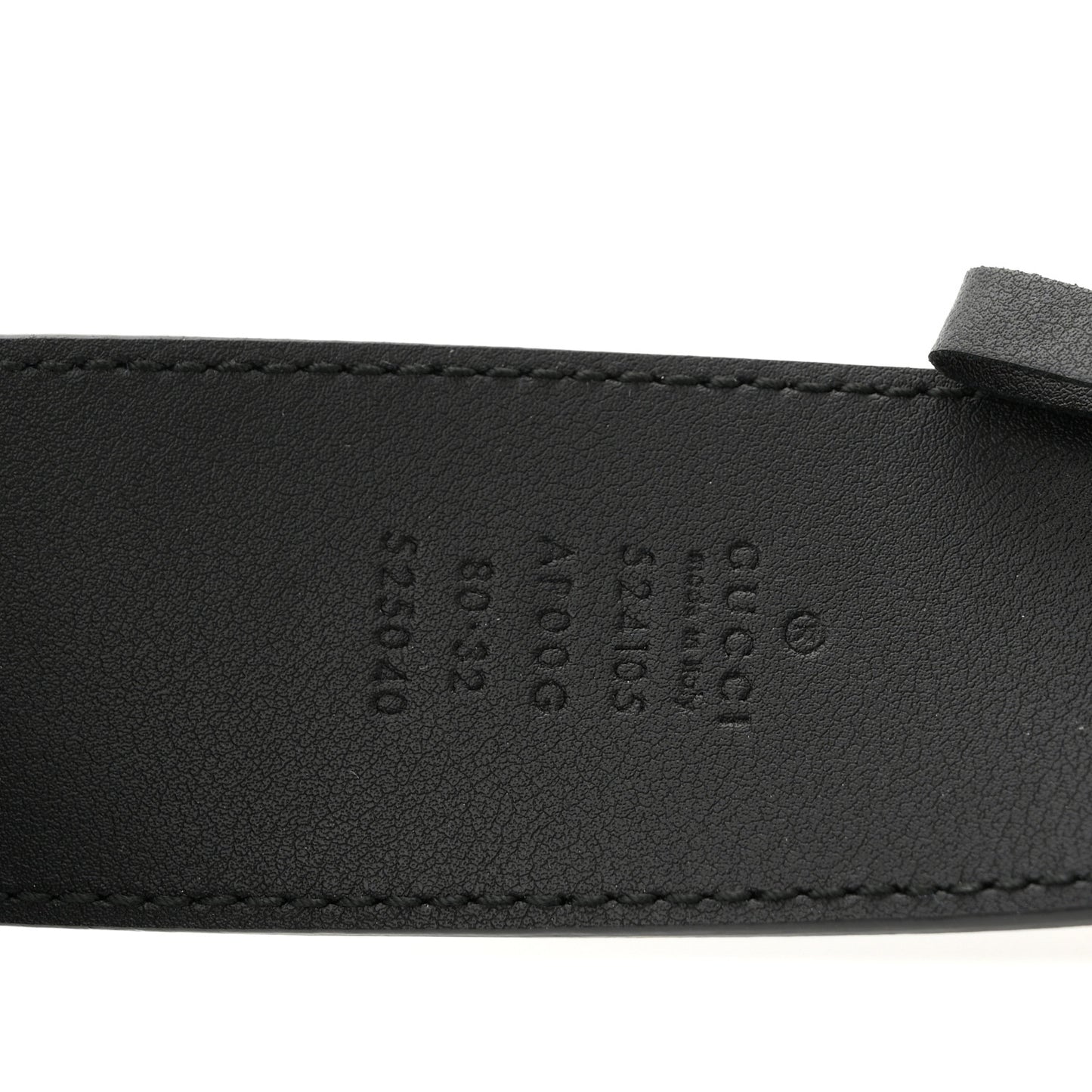 Moon Calfskin Torchon Double G 25mm Belt 80 32 Black