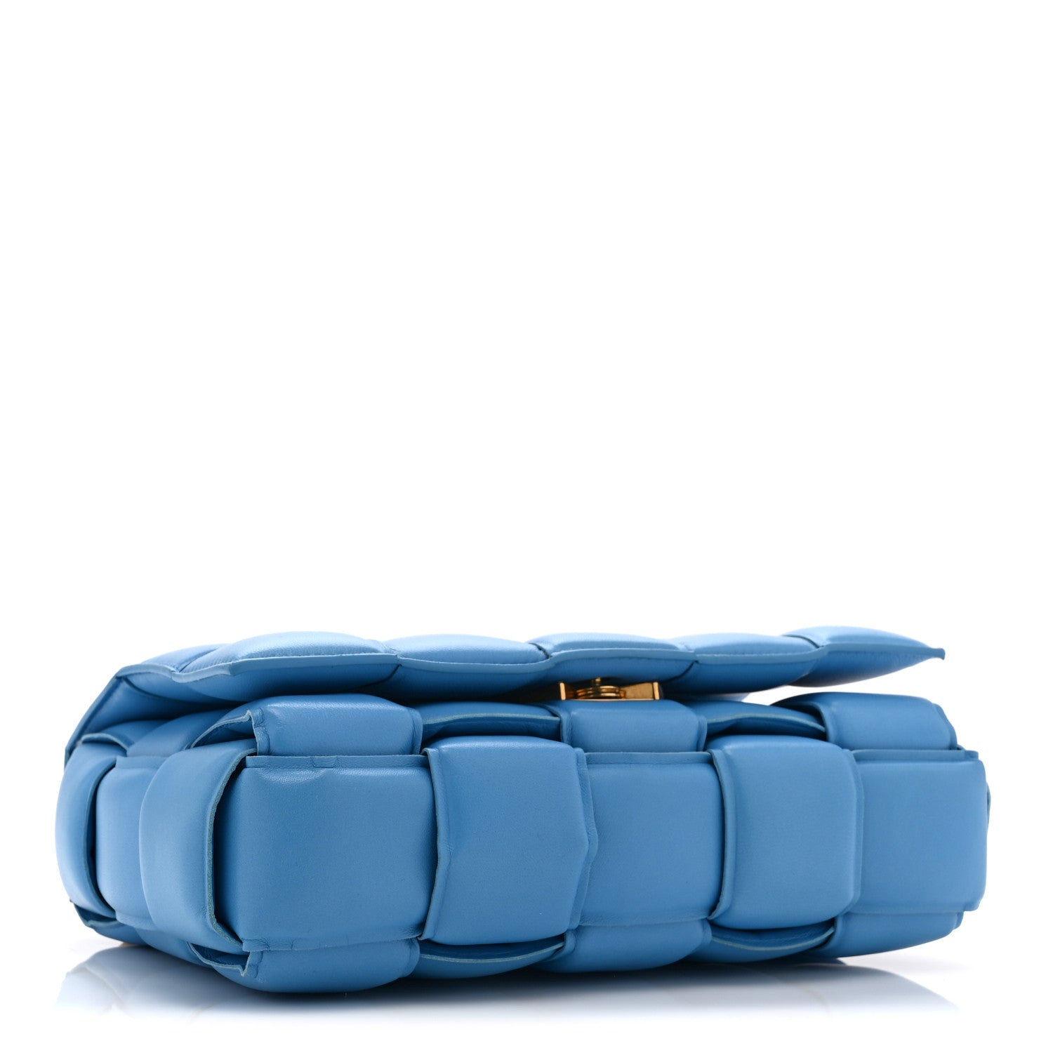 Bottega Veneta Lambskin Maxi Intreccio Padded Chain Cassette Crossbody Bag Swimming Pool 4 of 11