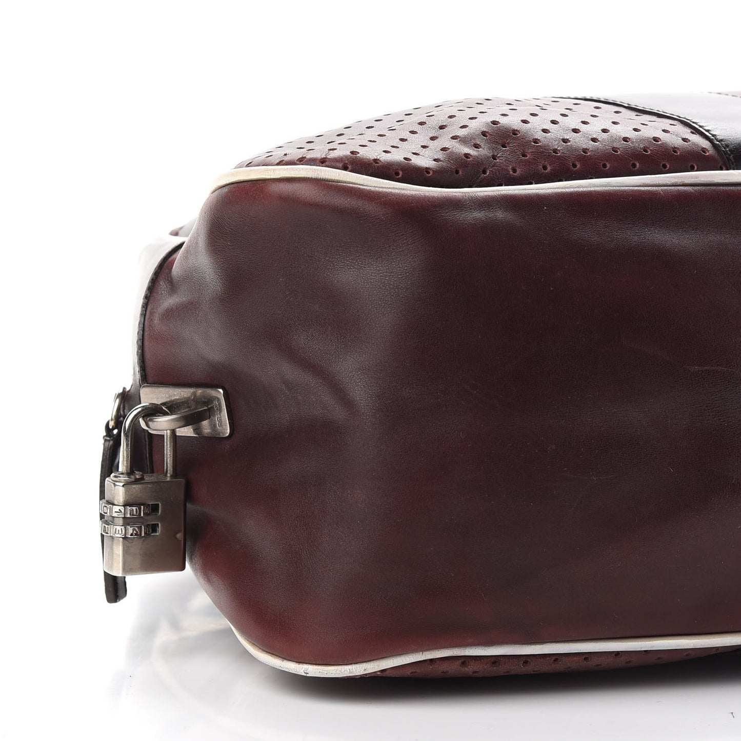Vitello Drive Perforated Bowling Bag Brown