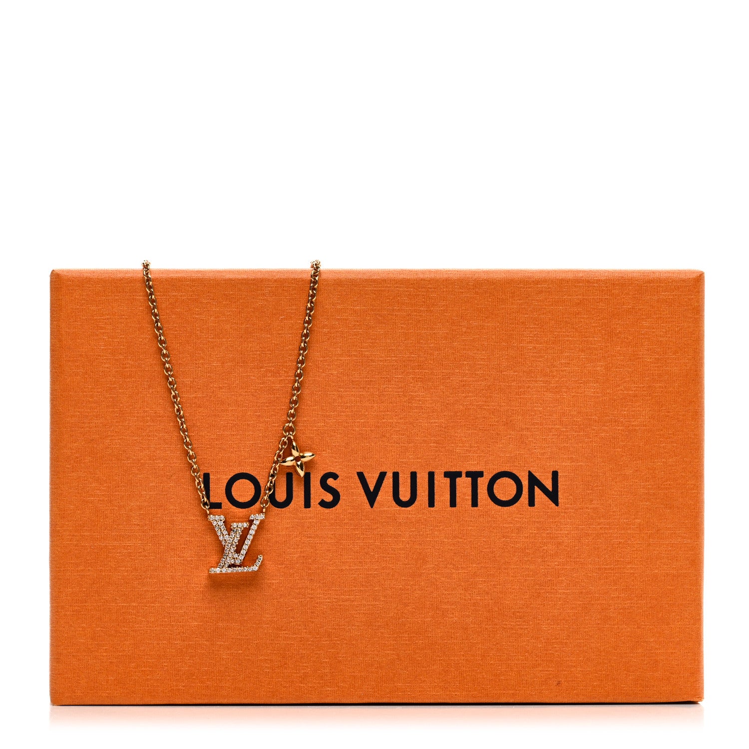 Louis Vuitton Metal Crystal LV Iconic Necklace Gold 7 of 7