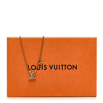 Louis Vuitton Metal Crystal LV Iconic Necklace Gold 7 of 7
