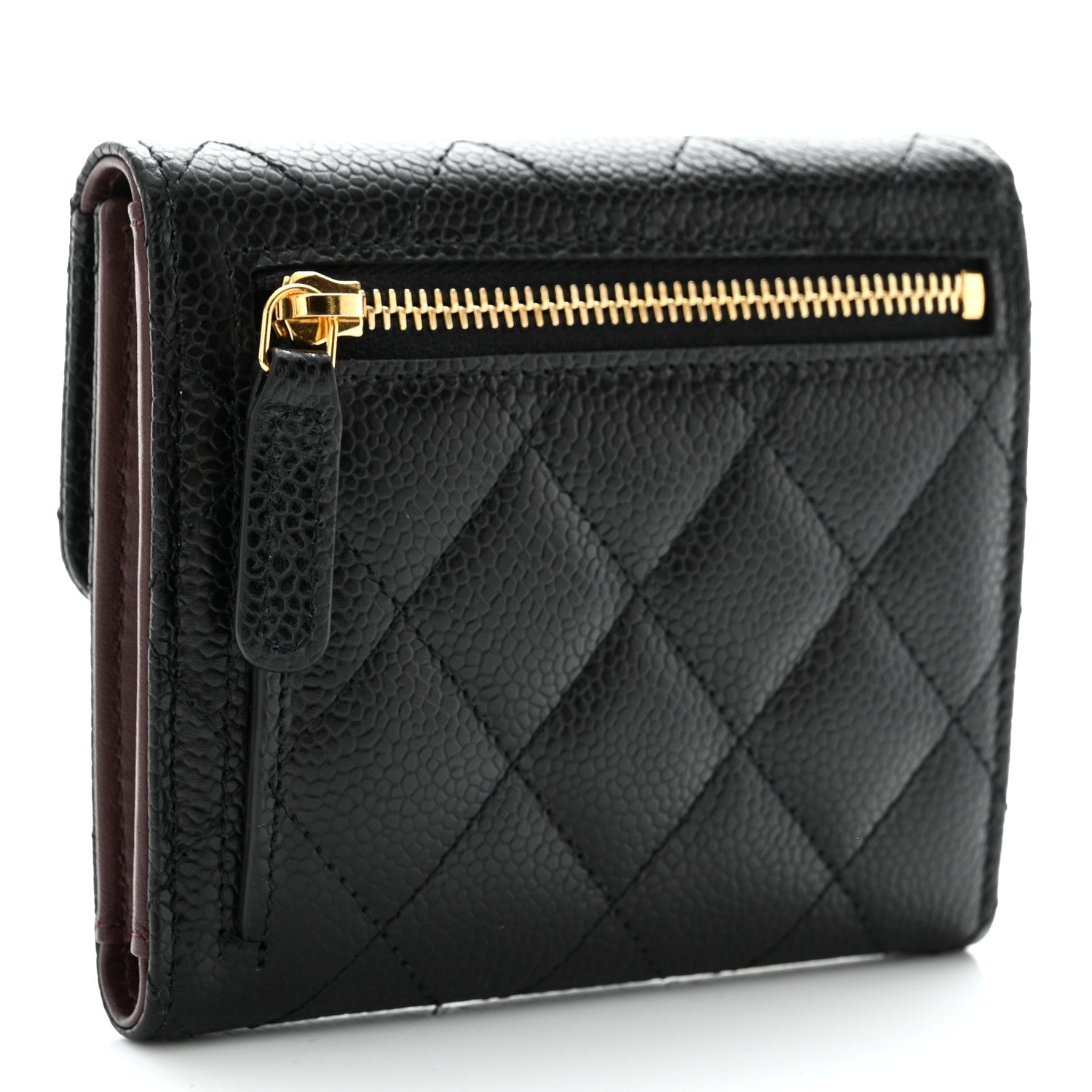 Chanel Caviar Quilted Compact Flap Wallet Black 3 of 9