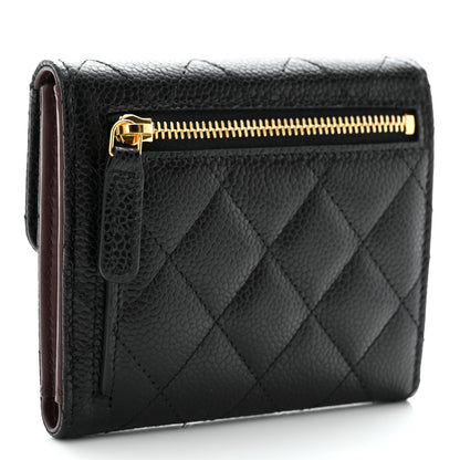 Chanel Caviar Quilted Compact Flap Wallet Black 3 of 9