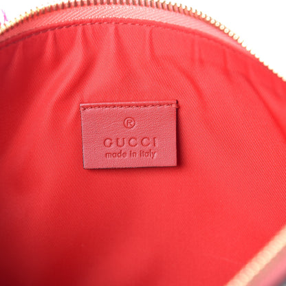 Gucci GG Supreme Monogram Embroidered Face Chain Wrist Wallet Pink 6 of 10