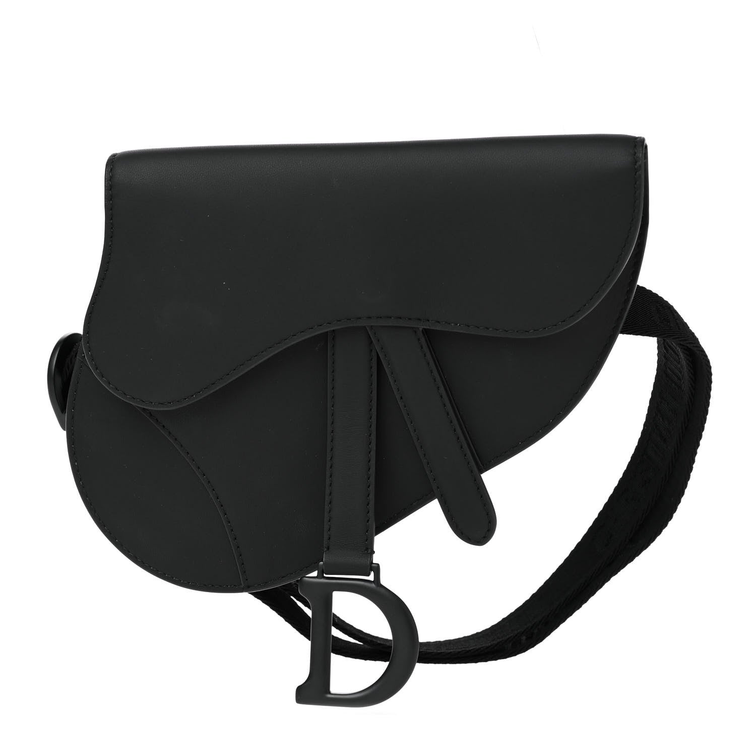 Christian Dior Ultra Matte Calfskin Saddle Belt Bag Black 1 of 5