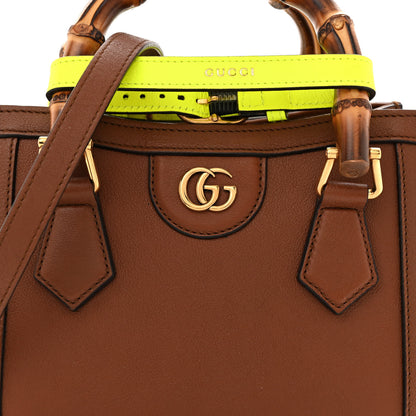 Gucci Wonka Grain Calfskin Mini Diana Tote Bag Cuir Yellow Fluo 8 of 15