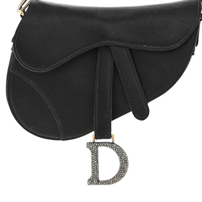 Christian Dior Satin Crystal Mini Saddle Bag Black 7 of 9