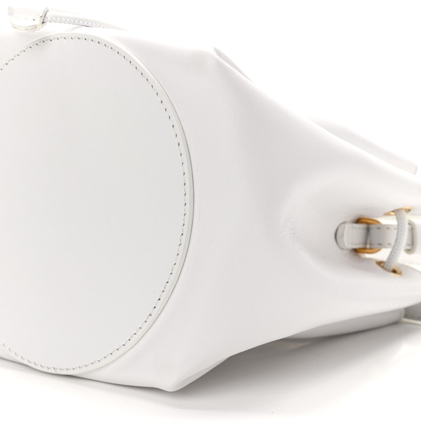 Calfskin Monogram Motif TB Bucket White