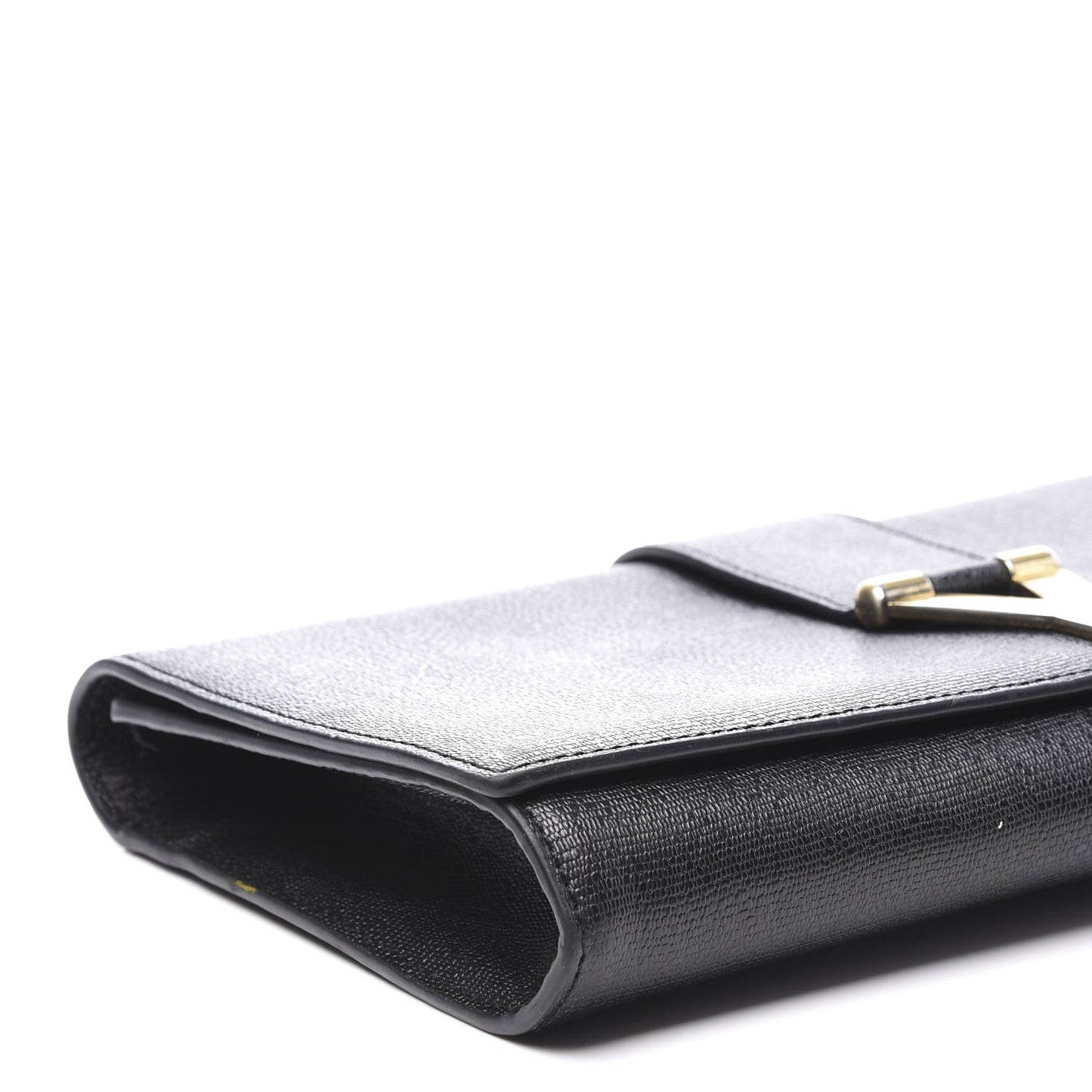 Textured Calfskin Y Ligne Clutch Black