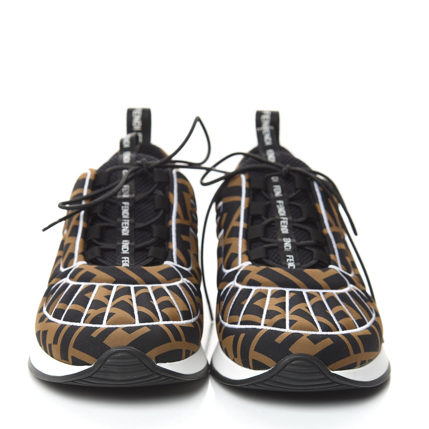 Stretch Fabric FFreedom Sneakers 37.5 Tobacco Black White