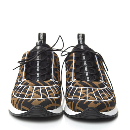 Fendi Stretch Fabric FFreedom Sneakers 37.5 Tobacco Black White 2 of 8