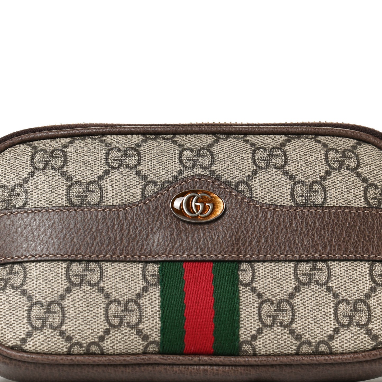 GG Supreme Monogram Ophidia Belted iPhone Case 95 38 Dark Brown