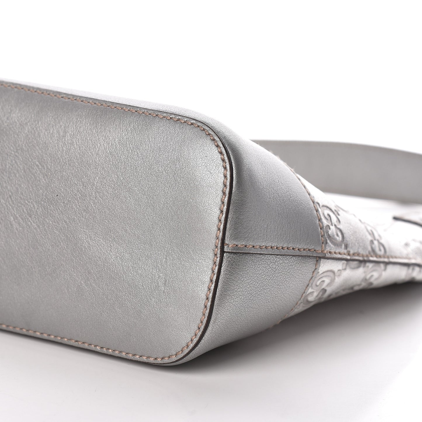 Metallic Guccissima Small Hobo Silver