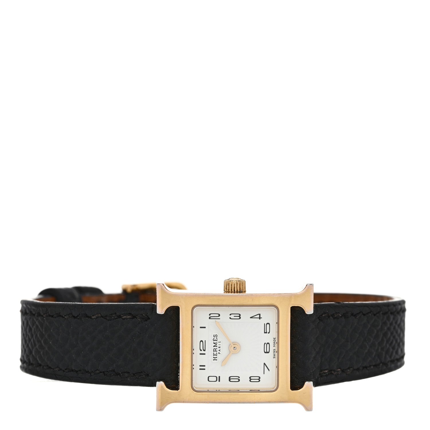 Hermes Stainless Steel Epsom 17.2mm Heure H Hour Quartz Watch Noir 2 of 5