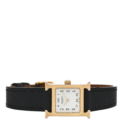 Hermes Stainless Steel Epsom 17.2mm Heure H Hour Quartz Watch Noir 2 of 5