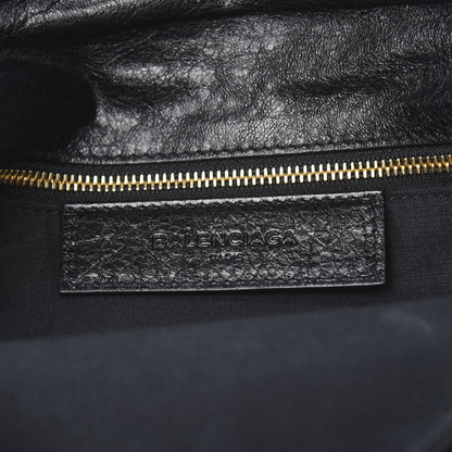 Balenciaga Agneau Giant 12 Gold Hardware Envelope Strap Clutch Black 6 of 12