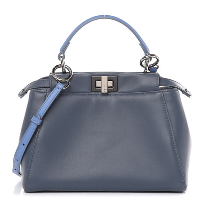 Fendi Nappa Colorblock Mini Peekaboo Iconic Satchel Tempesta Nebula Polvere 1 of 12