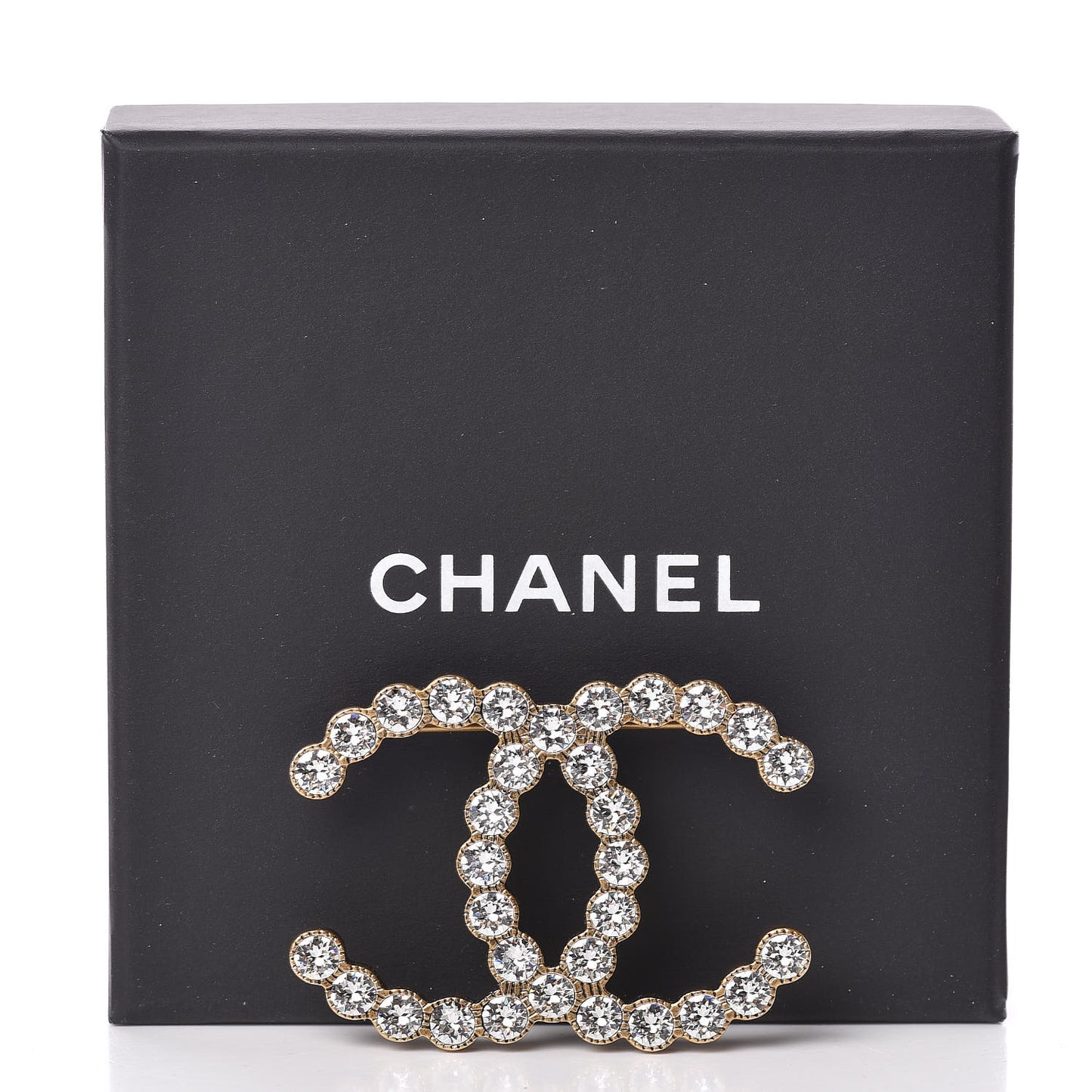 Crystal CC Brooch Gold