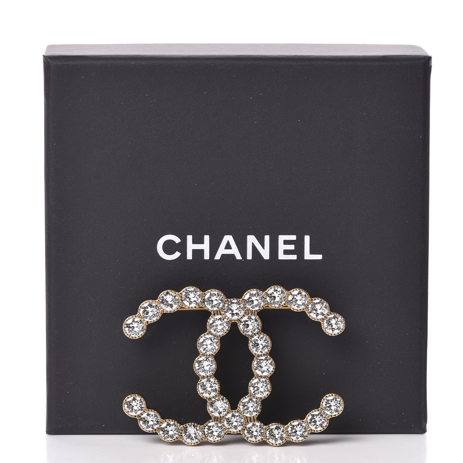 Chanel Crystal CC Brooch Gold 5 of 5