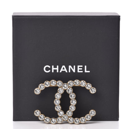 Chanel Crystal CC Brooch Gold 5 of 5