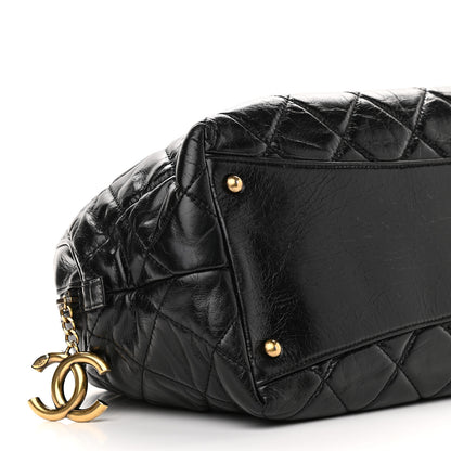 Chanel Glazed Calfskin Castle Rock Bowling Bag Black 8 of 9