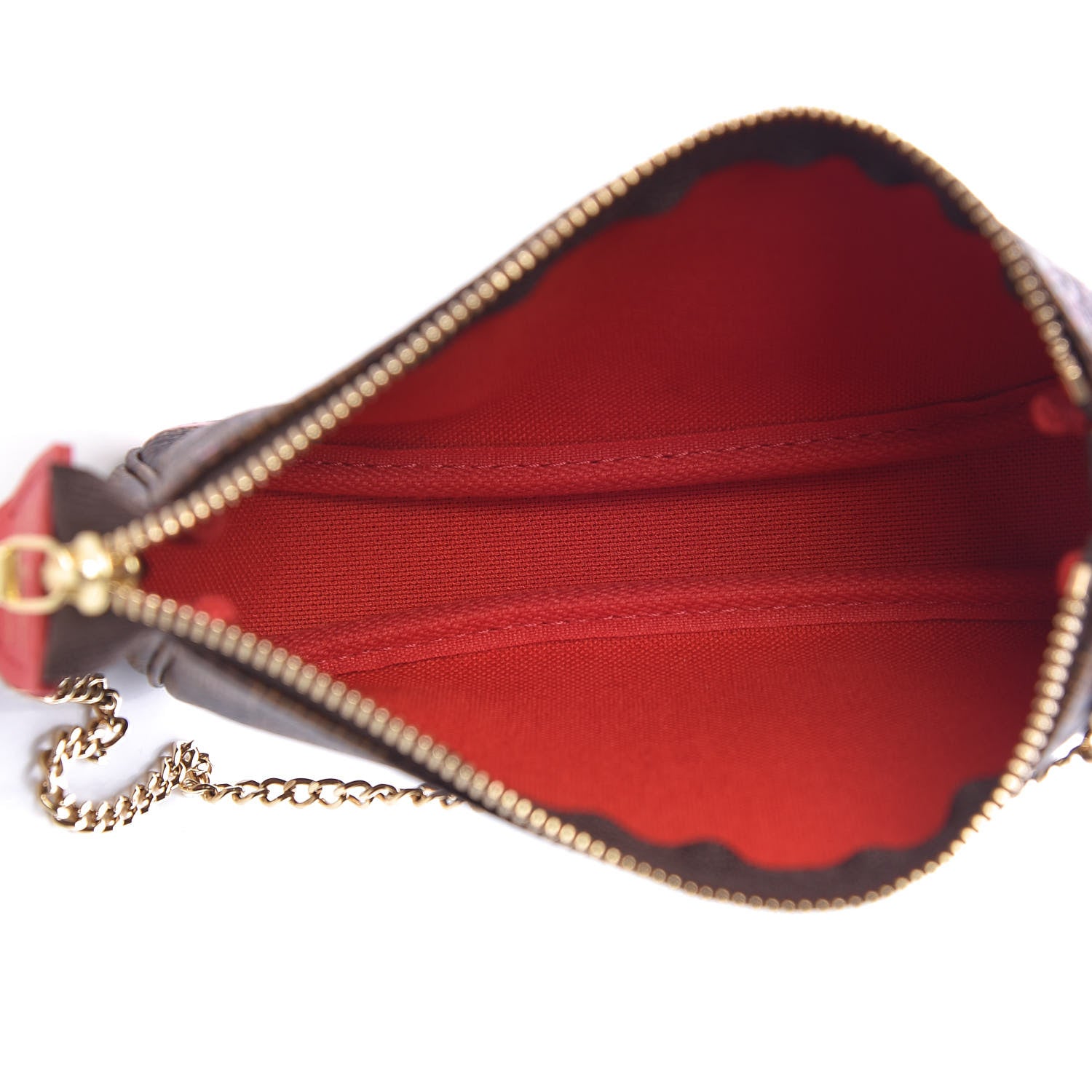 Louis Vuitton Damier Ebene 2019 Christmas Animation Mini Pochette Accessories Red 5 of 7
