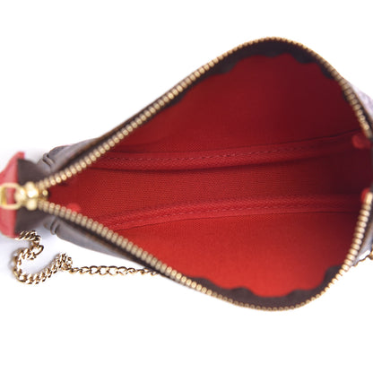 Louis Vuitton Damier Ebene 2019 Christmas Animation Mini Pochette Accessories Red 5 of 7