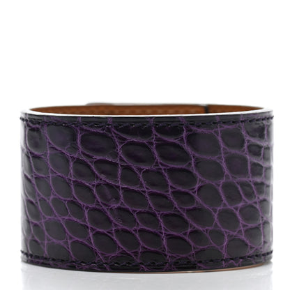 Hermes Shiny Alligator Kelly Dog Cuff Amethyst 3 of 7