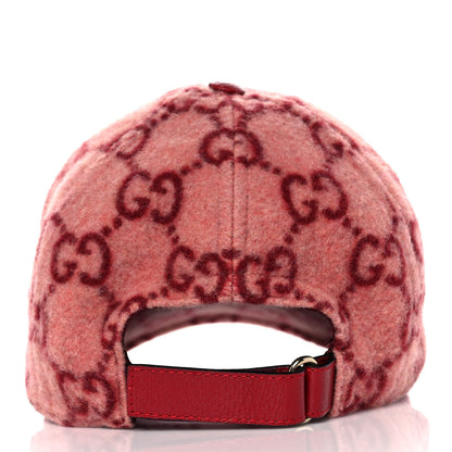 Gucci Covered Wool GG Monogram Baseball Hat S Roseate Red 5 of 8