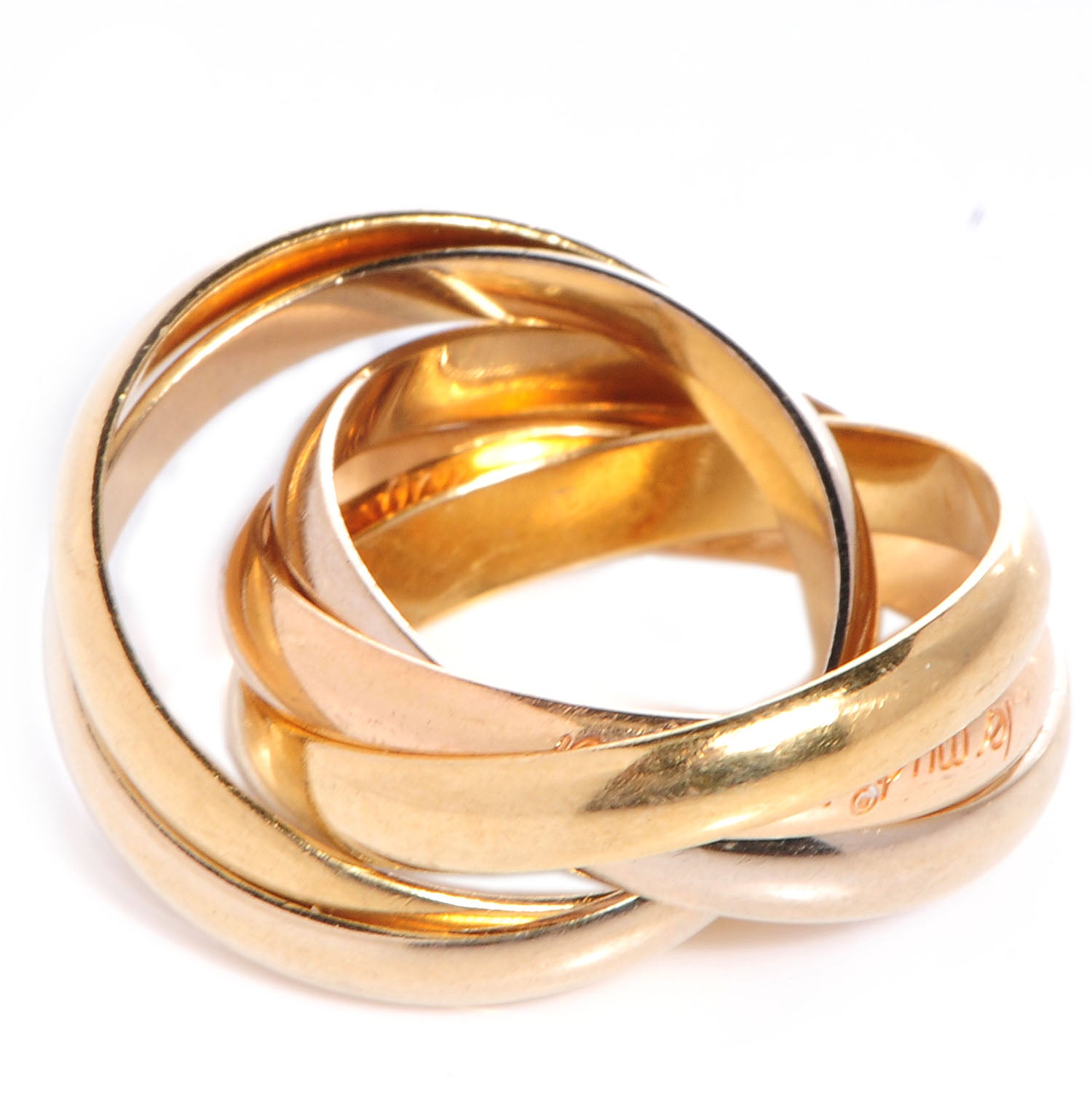 Cartier 18K Pink White Yellow Gold 5 Band Trinity Ring 46 US 3.75 1 of 5