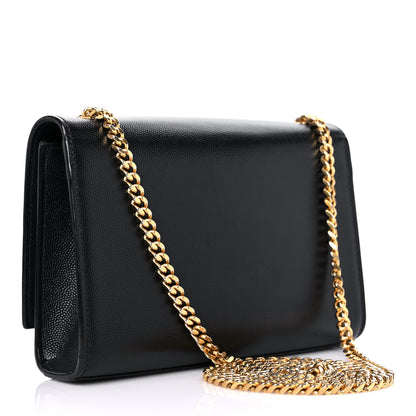 Saint Laurent Grain De Poudre Small Monogram Kate Satchel Black 2 of 12