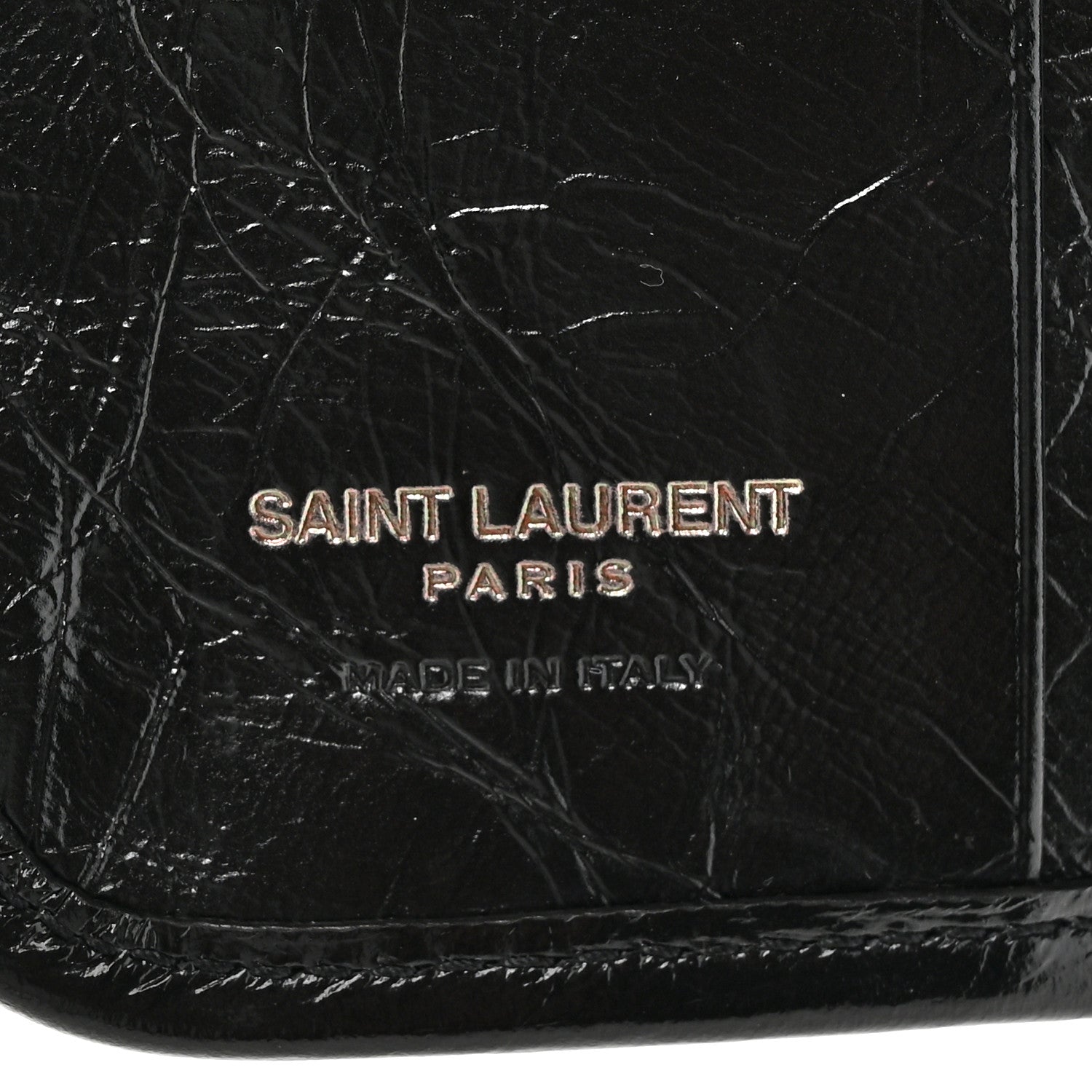 Saint Laurent Crinkled Calfskin Matelasse Monogram Niki Card Holder Black 7 of 8