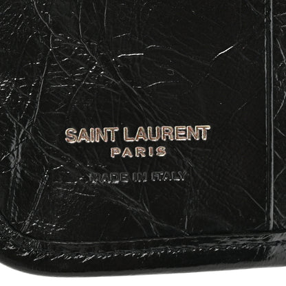 Saint Laurent Crinkled Calfskin Matelasse Monogram Niki Card Holder Black 7 of 8