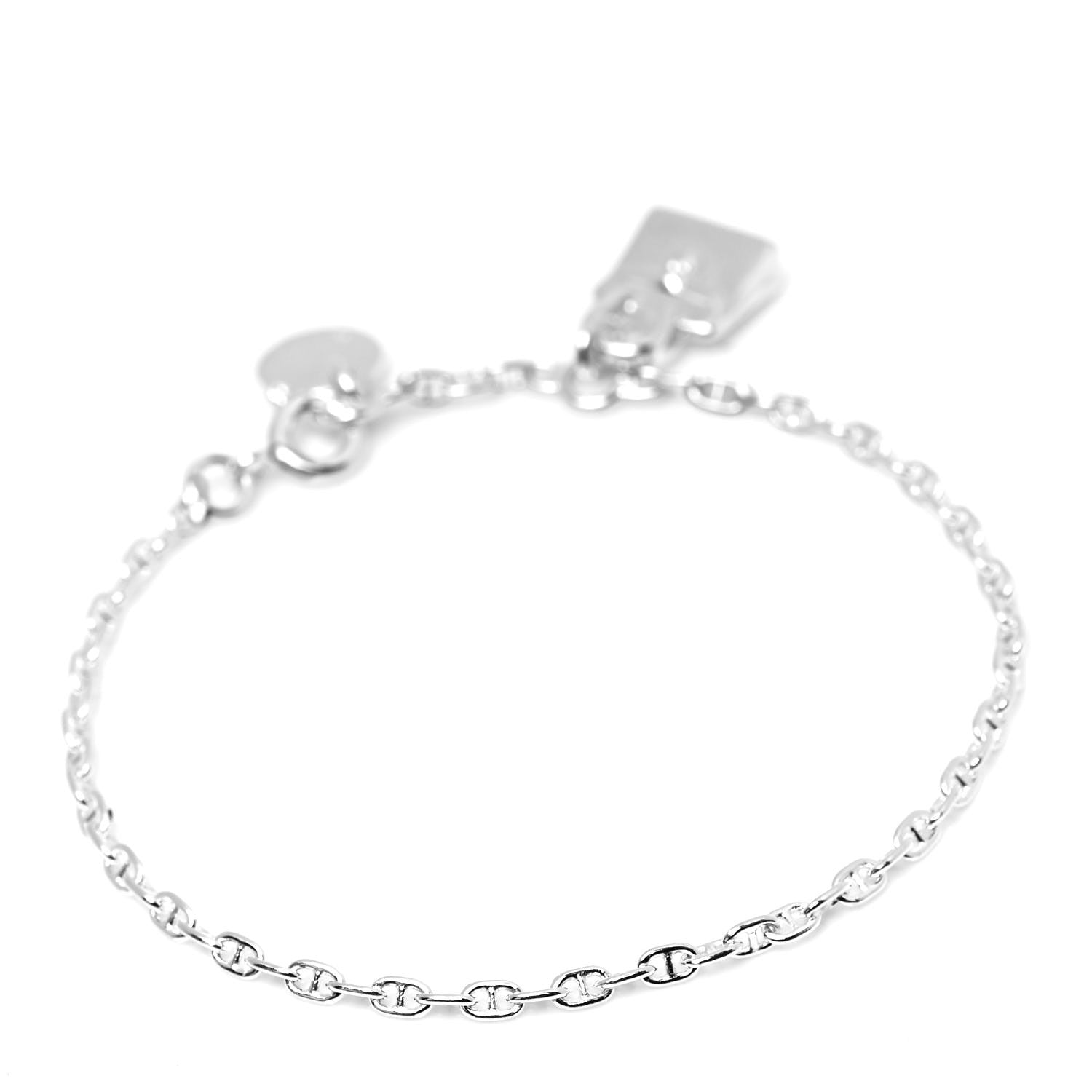 Hermes Sterling Silver Mini Birkin Amulette Bracelet ST 3 of 5