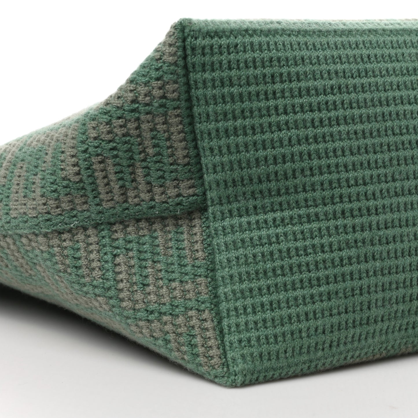 Cashmere Knit FF Large Shopper Tote Verde Islanda