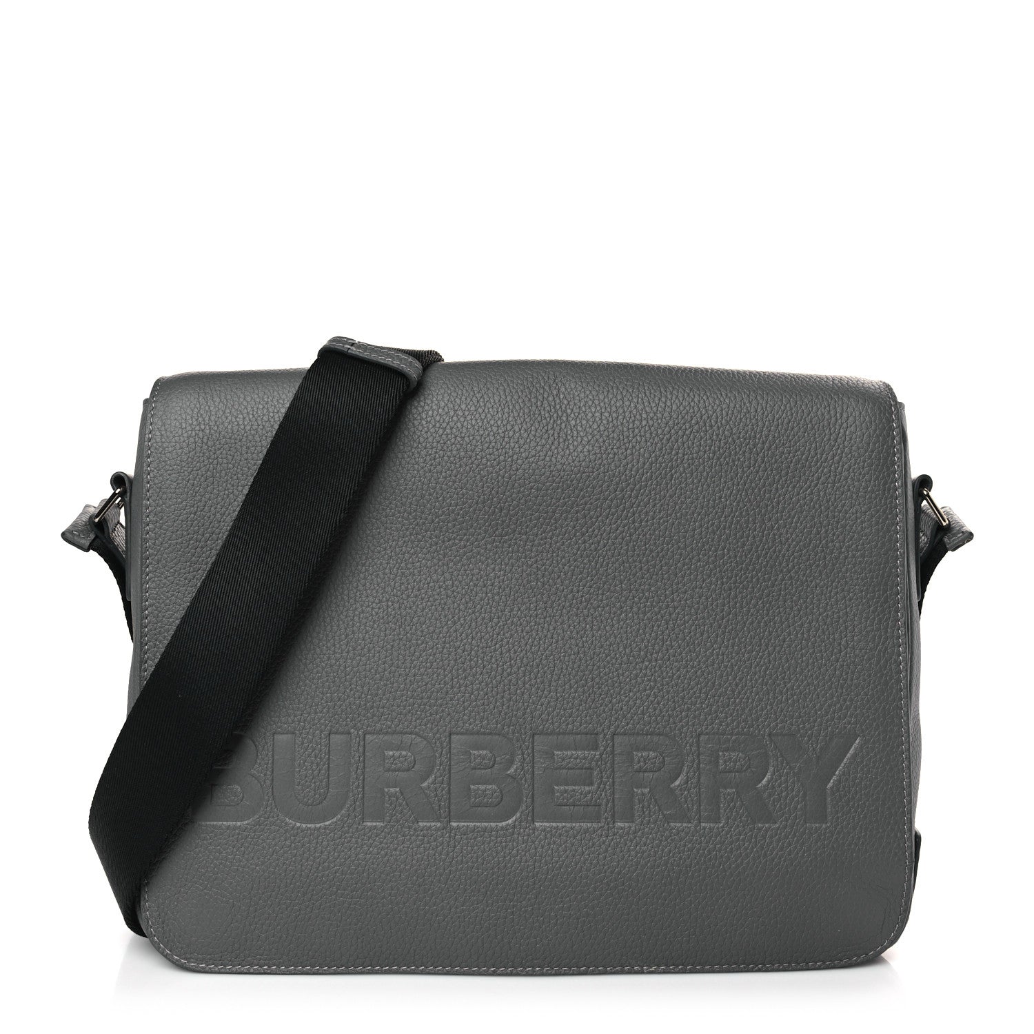 Burberry Calfskin Logo Messenger Charcoal Grey 1 of 9