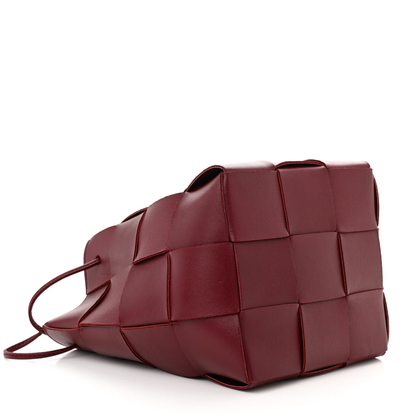 Nappa Maxi Intrecciato Small Cassette Bucket Bag Bordeaux