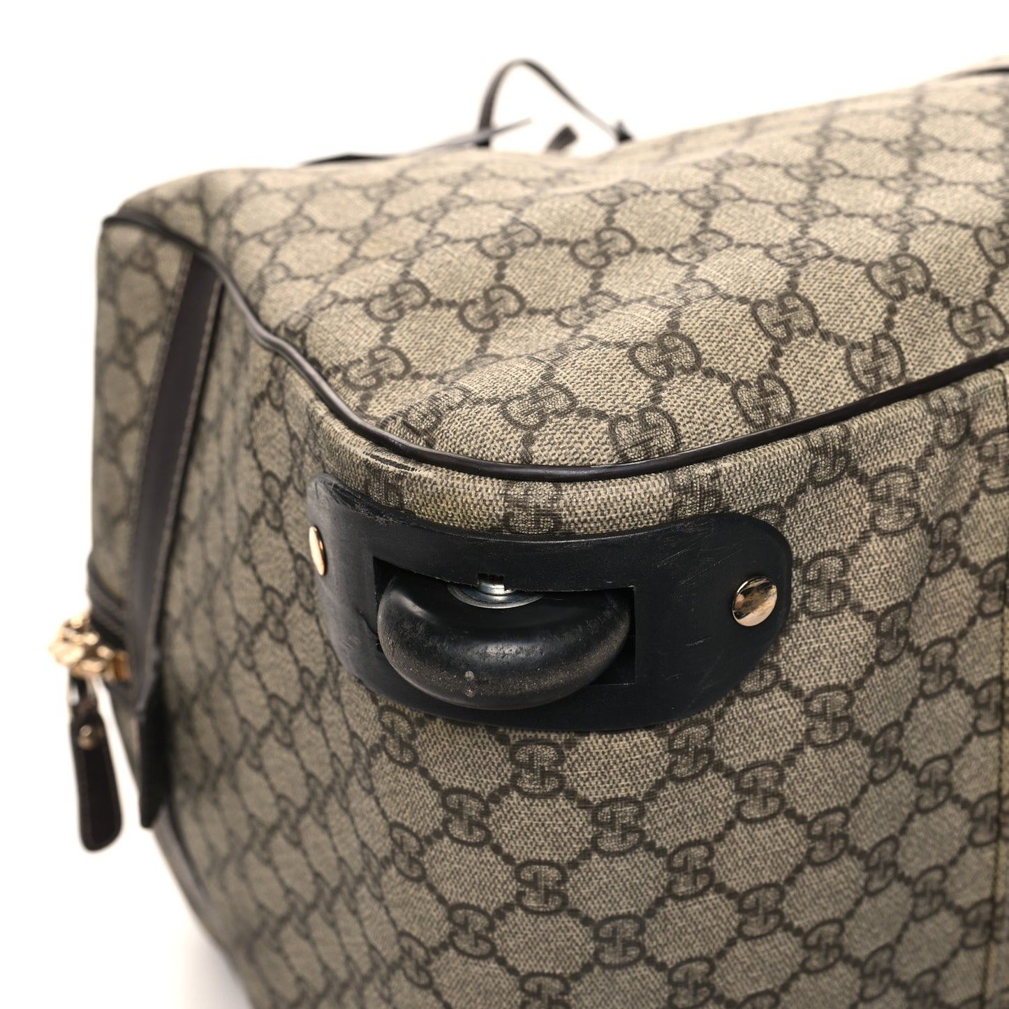 GG Plus Monogram Large Carry On Duffle Trolley Brown