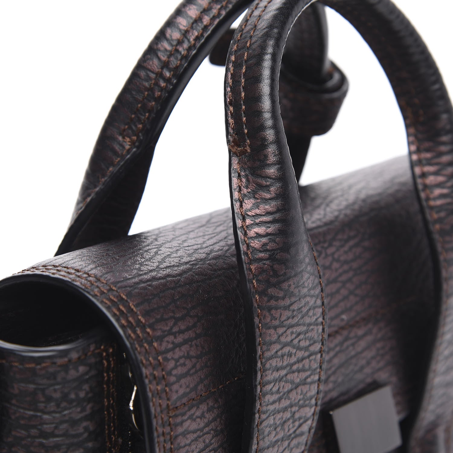 3.1 Phillip Lim 3.1 Metallic Textured Calfskin Mini Pashli Satchel Burgundy 10 of 13